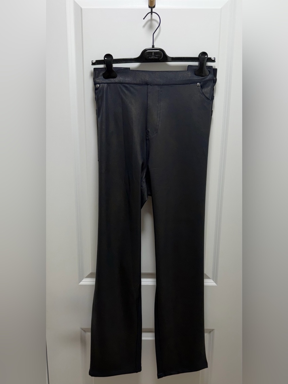 Women’s Navy and Gold Faux Leather Dress Pants
